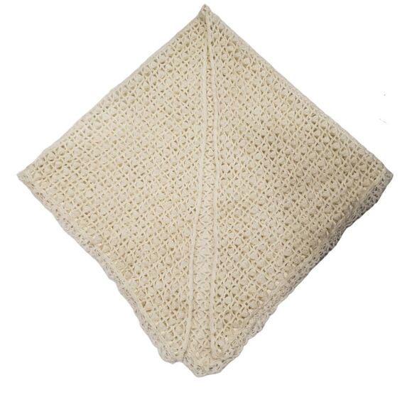 Hand Made Crochet Shawl Ribbon Trim and Ball detail throughout - Picture 2 of 11